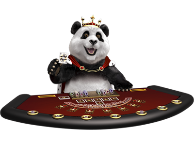 royal panda behind blackjack table